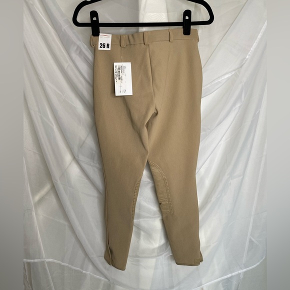 NWT TuffRider Front Zip Knee Patch Breeches Tan Sz 26 Ribb Equestrian Pants - Picture 4 of 10